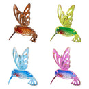 Cottage Garden Plant Support & Accessories, Metal and Glass Hummingbird, 4 Asst