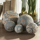 Napa Home Garden,  CHATEAUX 6" CARVED WD GARLAND ORB,ra208