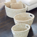 NAPA Home & Garden, RIVERGRASS OVAL BASKETS WITH HANDLES, SET OF 3,RG2007W
