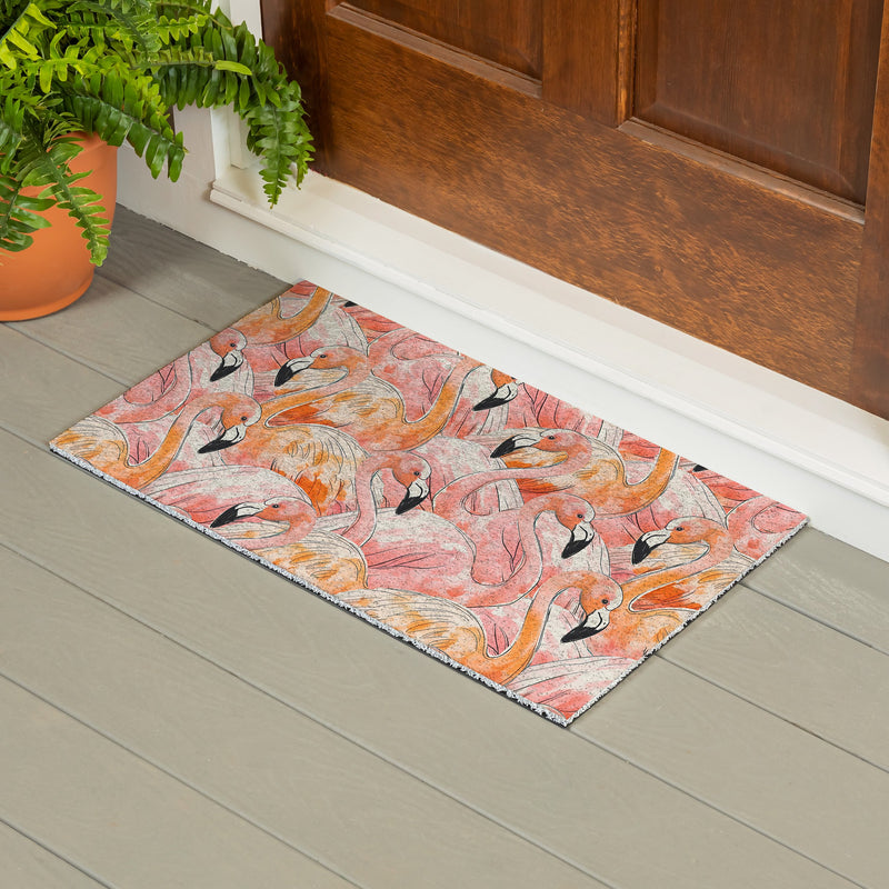 Palm Beach Flamingo PVC Trapper Mat, 28"x16"