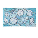 Blue Coastal Shells PVC Trapper Mat, Sea Illustration, 28"x16"