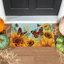 Grateful Gatherings Sunflower and Butterfly PVC Trapper Mat,  28"x16"