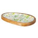 VivaStyle Veranda Garden, Irregular Shaped Wood Serving Tray, 12"L