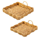 VivaStyle Serving Tray, Woven Water Hyacinth, Nested Set of 2