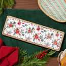 VivaStyle Poinsettia Bliss Serveware, Rectangular Wood Serving Tray, 18"L