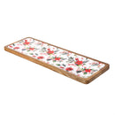 VivaStyle Poinsettia Bliss Serveware, Rectangular Wood Serving Tray, 18"L
