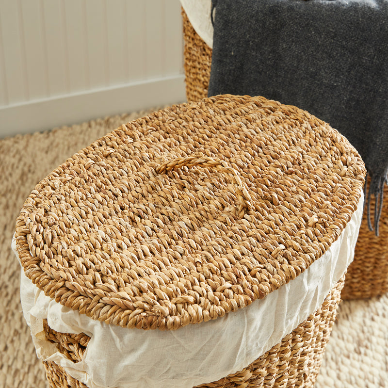 NAPA Home & Garden, SEAGRASS OVAL HAMPER WITH LINING, SET OF 2,SG2032