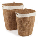 NAPA Home & Garden, SEAGRASS OVAL HAMPER WITH LINING, SET OF 2,SG2032