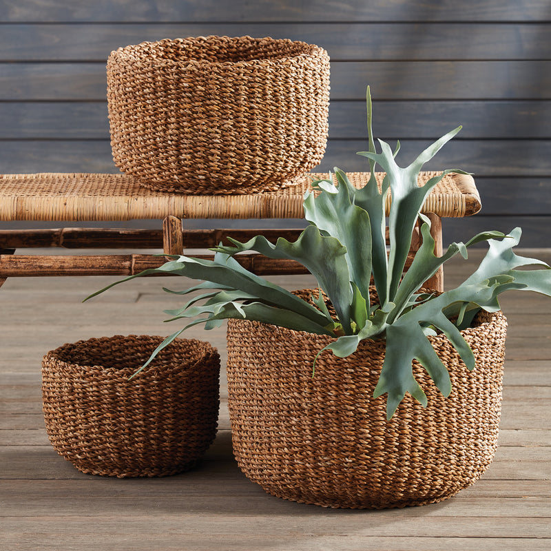 Napa Home Accents Collection-Seagrass Cylindrical Baskets , Set of 3