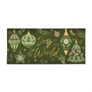 Shades of Green Flcoked Coir Sassafras Mat,  "Joy To The World", 22"x10”