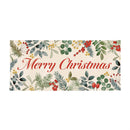 VivaStyle Festive Foliage Flocked Sassafras Mat, "Merry Christmas", 22"x10”