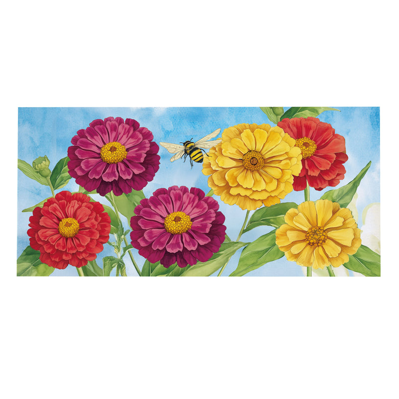 Multicolor Zinnias & Bees Sassafras Switch Mat