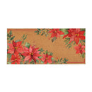 VivaStyle Poinsettia Bliss Flocked Coir Sassafras Switch Mat, 22"x10"
