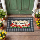 Welcome Red Geranium Check Sassafras Switch Mat