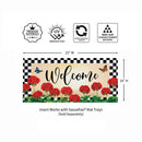 Welcome Red Geranium Check Sassafras Switch Mat