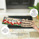 Welcome Red Geranium Check Sassafras Switch Mat
