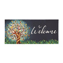 Autumn Twilight Tree Of Life Flocked Coir Sassafras Mat, 22"x10”