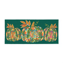 Grateful Gatherings Jacobean Pumpkin Flocked Coir Sassafras Mat, 22"x10”