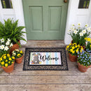 Buffalo Plaid Bunny Welcome Sassafras Switch Mat