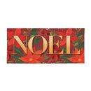 Holiday Poinsettia Flocked Coir Sassafras Switch Mat,"Noel", 22"x10"