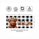 Floral Highland Cow Plaid Sassafras Switch Mat