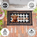 Floral Highland Cow Plaid Sassafras Switch Mat