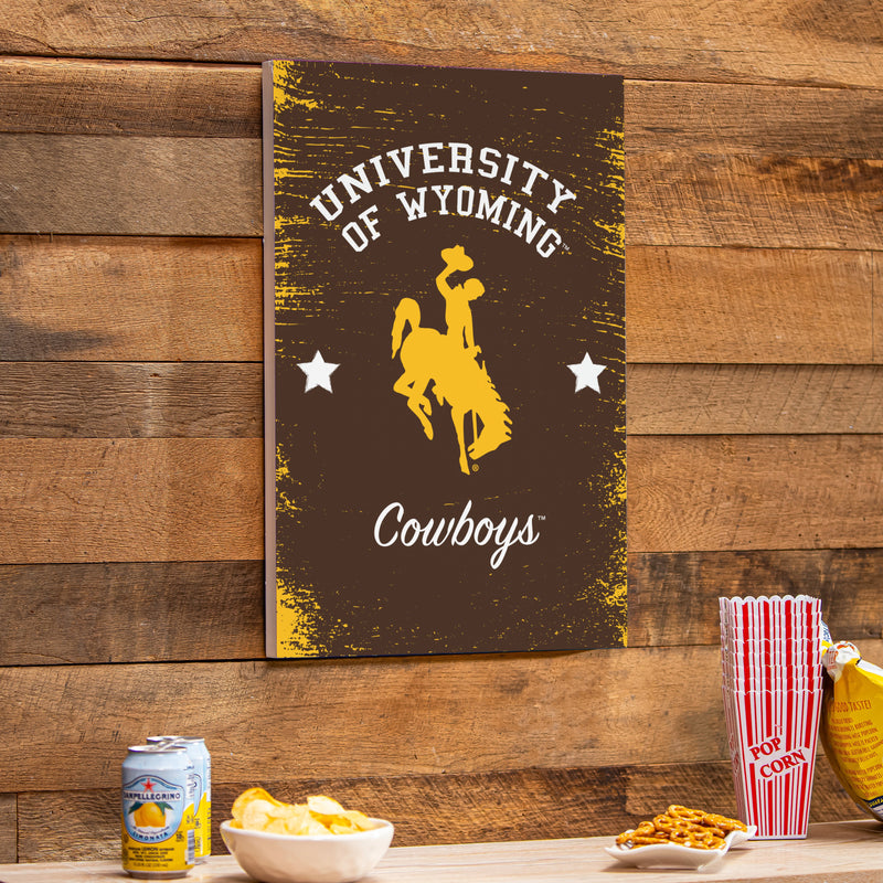 University of Wyoming Wood Wall Sign, 16x24