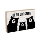 High Country Bear Trio Wood Sign Plock,"Bear Crossing", 12"x8"