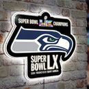 Seattle Seahawks, Super Bowl 60, LED Wall Decor, Glazelite Shaped