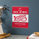 Detroit Red Wings, 100 Anniversary Metal Wall Sign, 11.5" x 15.5"