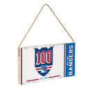 New York Rangers,100 Anniversary Wood Wall Sign, 6x11