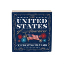Red White & Bloom Sign Wood Block, United States, 6"x6"