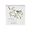 Snowbirds Sign Wood Block, "Peace in the World", 6"x6"