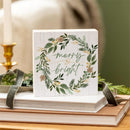 Shades of Emerald Sign Wood Block, "Merry & Bright", 6"x6"