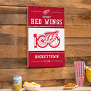 Detroit Red Wings,100 Anniversary Wood Wall Sign, 16x24