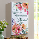 Pastels of Nature Indoor Wall Decor, Wood, "Bloom Where You're Planted", 24"x16"