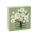 Daisy Scape Wood Sign Plock, Bouquet, 6"x6"
