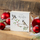 Snowbirds Sign Wood Block, "A Warm Winter Hello", 6"x6"