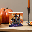 Haunted House Sign Wood Block, Halloween Mansion, 6"x6"