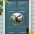 High Country Wilderness Wood Door Decor, Moose, 18"