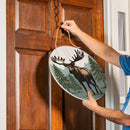 High Country Wilderness Wood Door Decor, Moose, 18"
