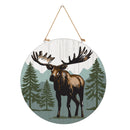 High Country Wilderness Wood Door Decor, Moose, 18"
