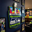 Seattle Seahawks, Super Bowl 60, Layered Metal Wall Art
