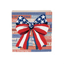 American Classic Stars & Stripes Sign Wood Block, Bow, 6"x6"
