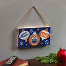 Edmonton Oilers Holiday Wood Wall Sign, 6x11