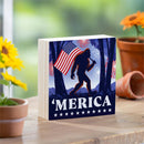 Red White & Bloom Sign Wood Block, Bigfoot, 6"x6"