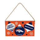 Denver Broncos Holiday Wood Wall Sign, 6x11