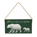 High Country Painting Wood Hanging Sign w/ Rope, Bear "Home Is Where we Are Together", 11"x6"