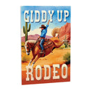 Southwest Rodeo Indoor Wall Decor, Wood, Cowboy Giddy Up, 24"x16"