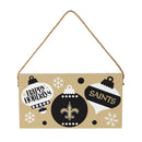New Orleans Saints Holiday Wood Wall Sign, 6x11